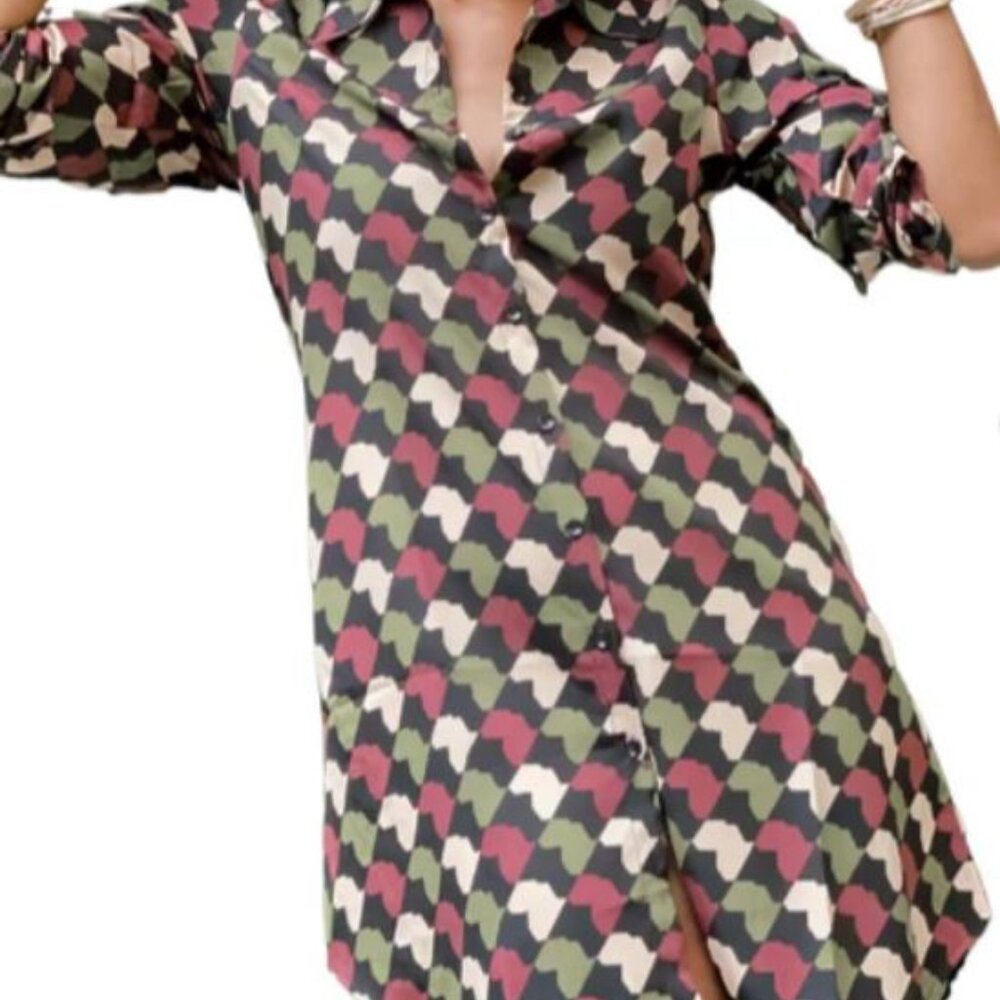 Izzy & Ivy Africa Camo Dreams Shirt Dress Misses Size Small